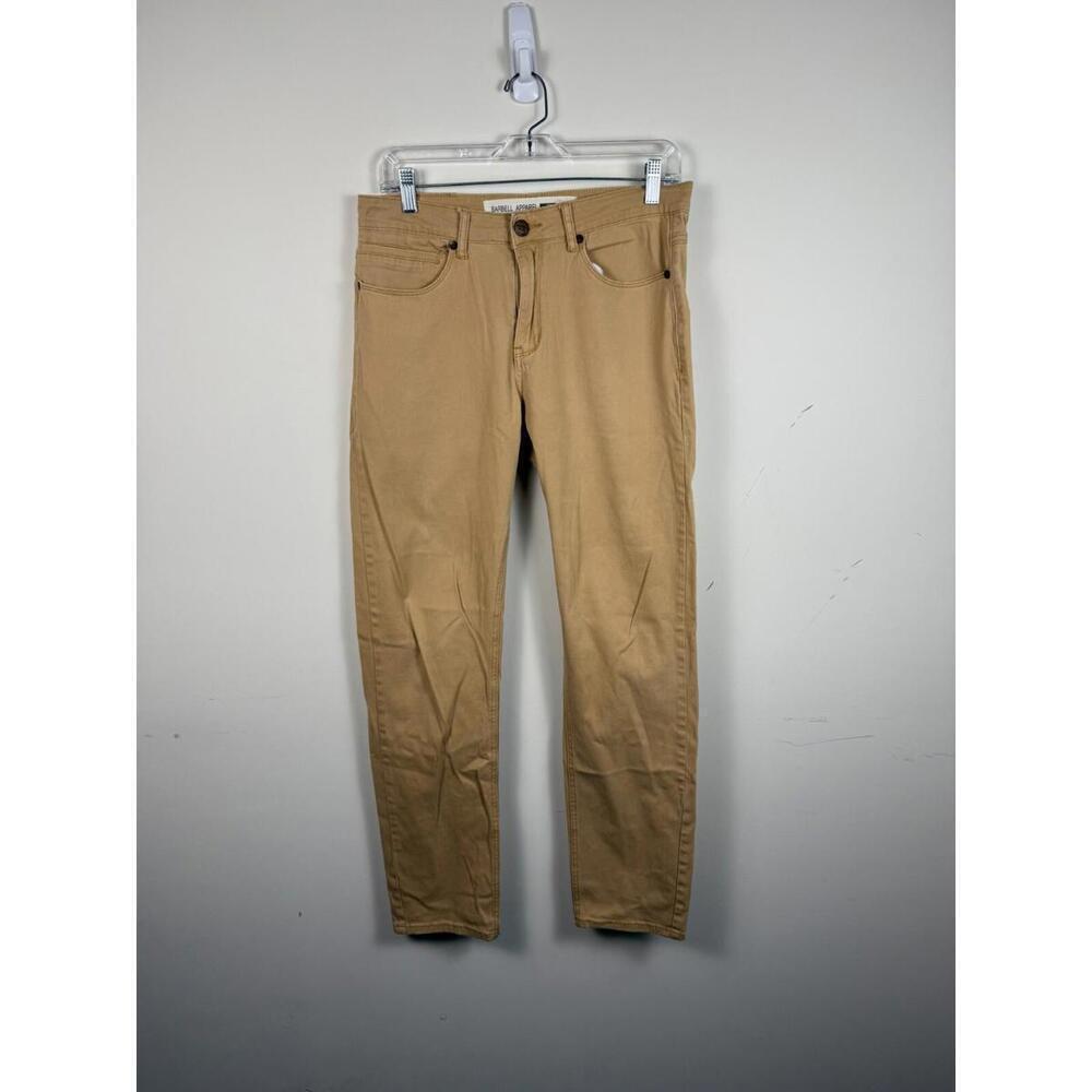 Barbell Apparel Men 30x32‎ Flex Performance Chino Pants Tan Straight Stretch